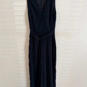 H&M One-Shoulder Black Jumpsuit with Waist Tie